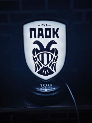 Φωτιστικό ΠΑΟΚ 3D εκτυπωμένο σαν καινούργιο με USB type-C