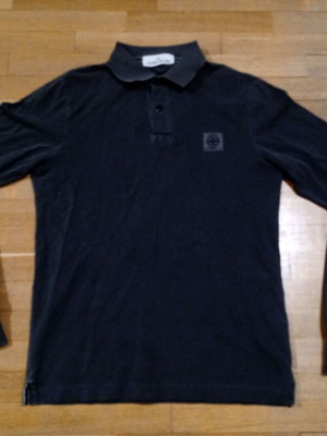 Stone Island long sleeve polo shirt size S used, dark gray, slim fit