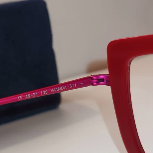 Caroline Abram Paris cat-eye eyeglasses like new, red and fuchsia