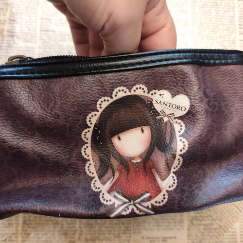 Santoro toiletry bag used with 3 compartments, black and brown