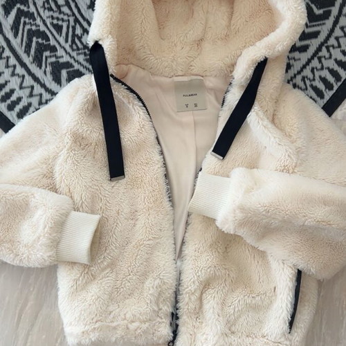 Fur jacket Pull & Bear like new, white, size S