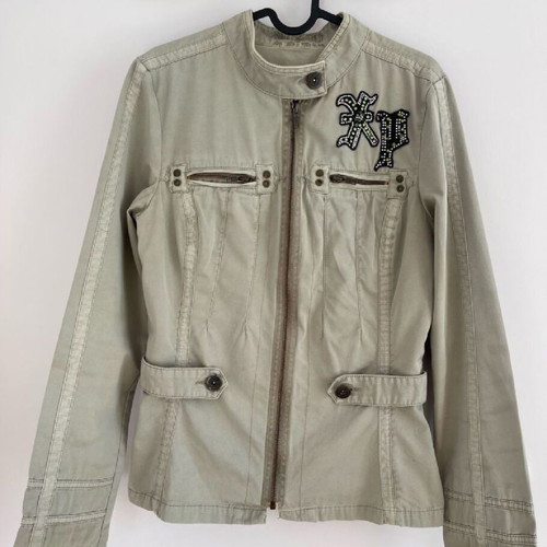 DDP jacket used, size M, grey and green with embroidery