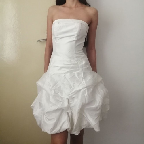 Short women's wedding dress with corset and balloon skirt, used, size S