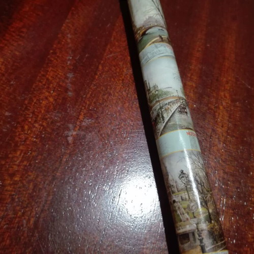 Large pencil used with cap and eraser, 38 cm long