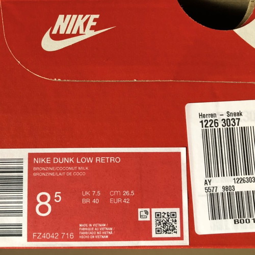 Nike Dunk Low Retro FZ4042-716 new men's sneakers size 42