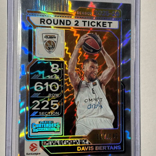 Davis Bertans 2025-26 Contenders EuroLeague Round 2 Ticket 2 like new