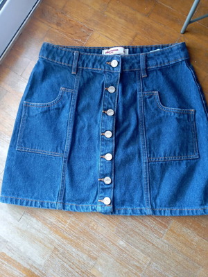 Μίνι τζιν φούστα Pink Woman μπλε σαν καινούργιο, small