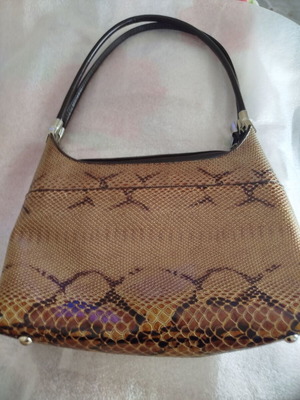 Handbag and shoulder bag with snake pattern, like new