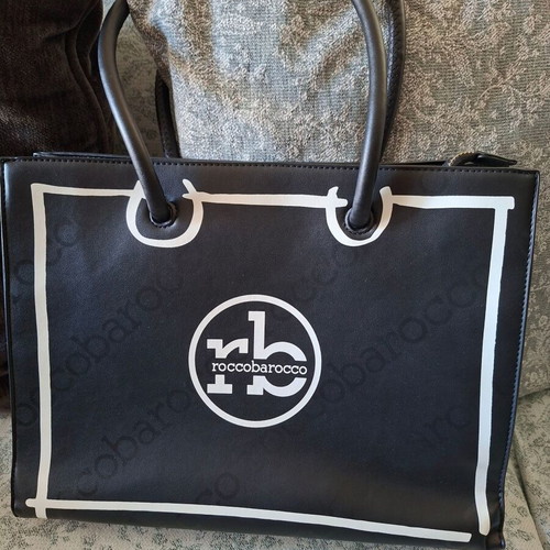 Rocco Barocco Shoulder Bag New Black and White