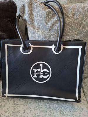 Rocco Barocco Shoulder Bag New Black and White