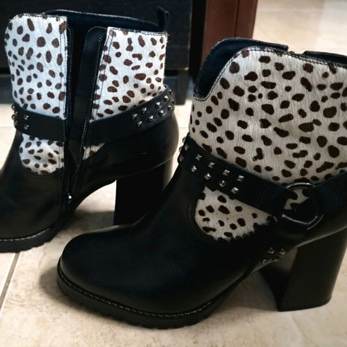 Beatrice women's ankle boots new, genuine leather, size 37, black