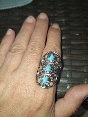 Ring size 8 new, turquoise and silver
