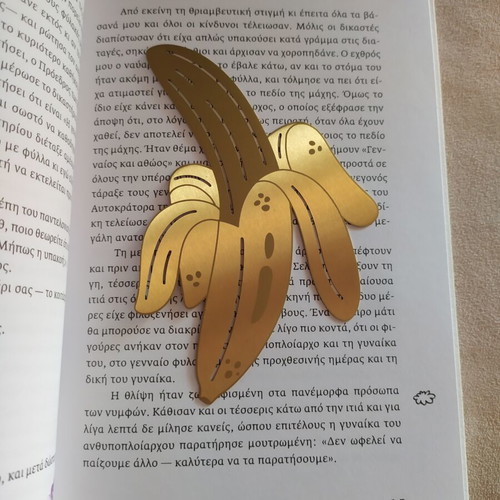 Cabana Banana brass bookmark by DESIGNWORKS Ink