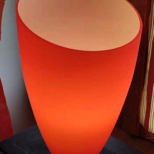 Lamp glass like new, fiery red vintage for E27