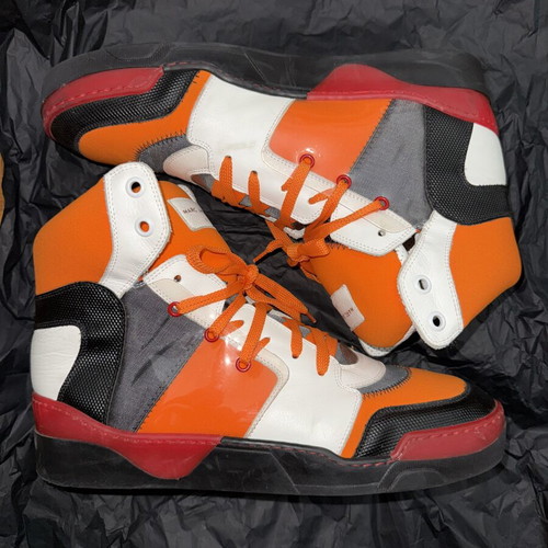 Marc Jacobs Hightop Sneakers used, size 45, white and orange