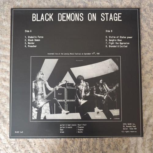 Running Wild Black Demons On Stage LP used