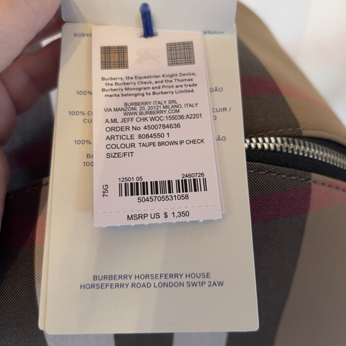 Burberry Jeff κλασικό καρό σακίδιο πλάτης καινούργιο, καμβάς και δέρμα