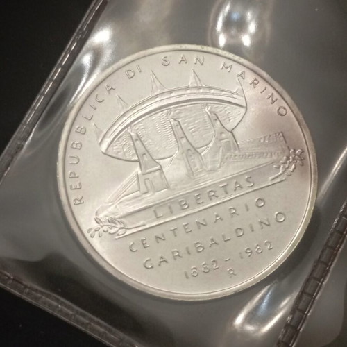 San Marino silver coin set 1982, Giuseppe Garibaldi centenary