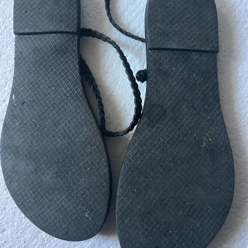 Mykonian leather sandals like new, size 40, black