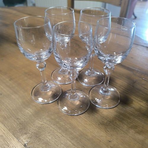 Bohemia Crystal vintage set of 5 liqueur glasses