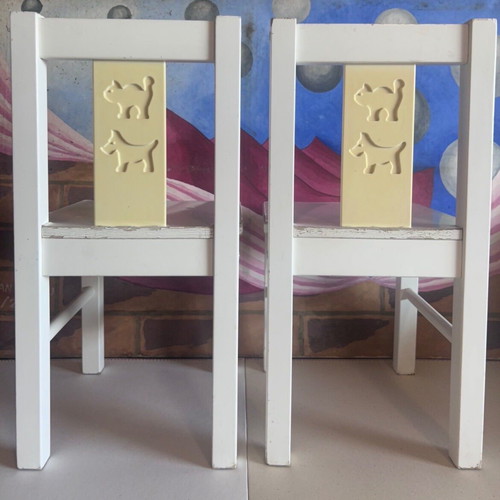 IKEA children's wooden chairs set of 2 used, white