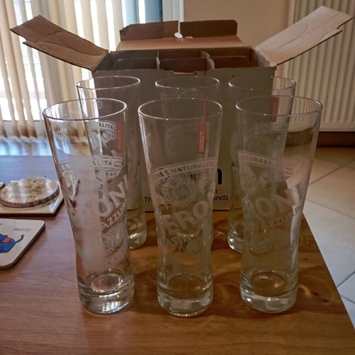 Peroni Beer Glasses Set of 6 300ml New