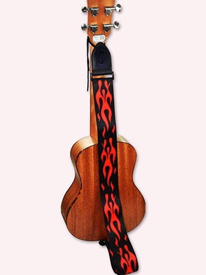 Guitar strap Fire new, adjustable with flames