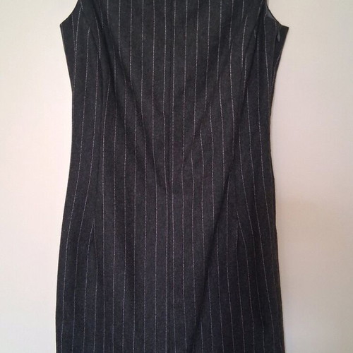ZARA wool dress dark gray with pin stripe pattern like new, size Small