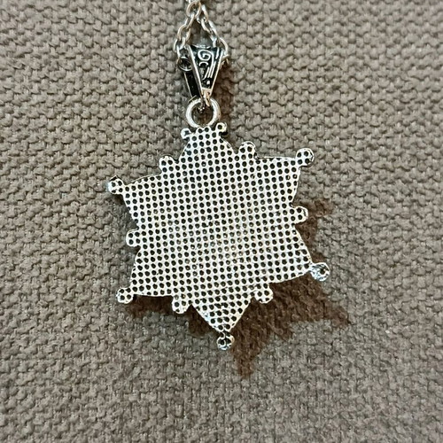 Silver pendant with red stone new