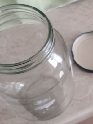 Γυάλινα βάζα σαν καινούργια, πακέτο 10, 650ml με μπλε μεταλλικό καπάκι