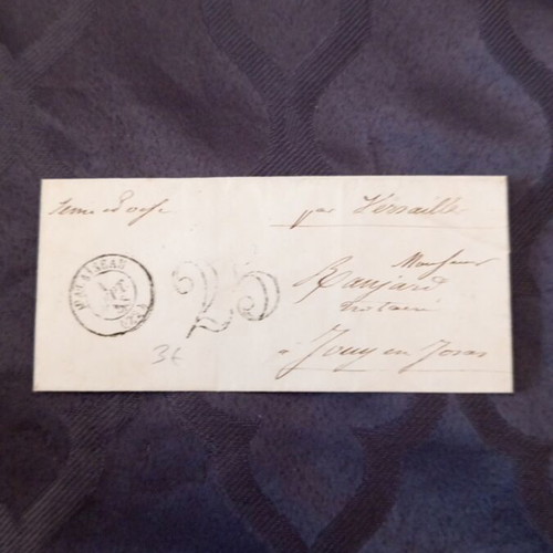French letter of correspondence 1853 used with postal stamps