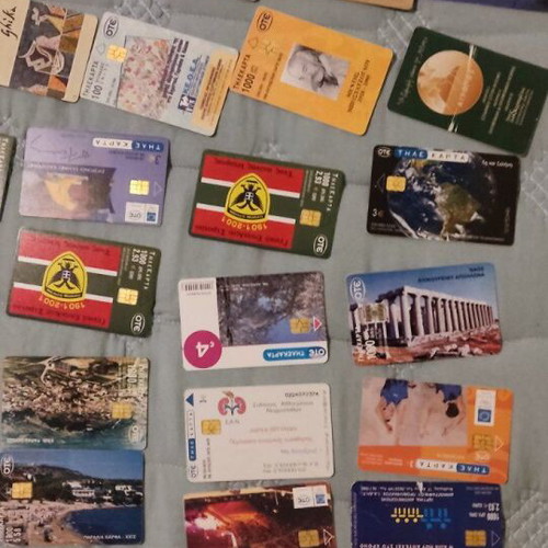 OTE and Cyprus phone cards used, pack of 75 pieces