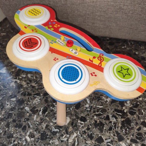 Wooden drum toy with music used