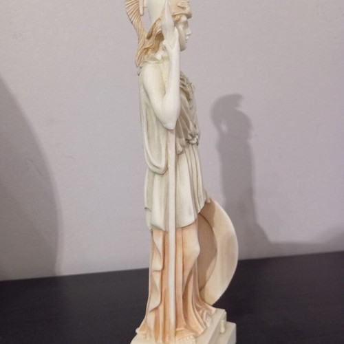 Athena Statue handmade from alabaster, like new, colored, 25 cm