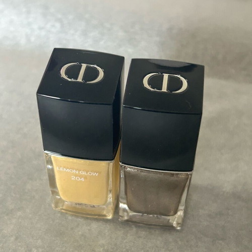 Dior nail polish used, 2 pcs in gold and silver shades
