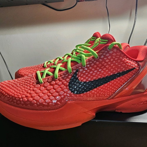 Kobe 6 Reverse Grinch Nike athletic shoes new, size 45, red