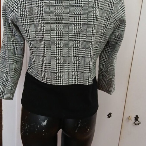 Women's checked cardigan used, black and white, size S
