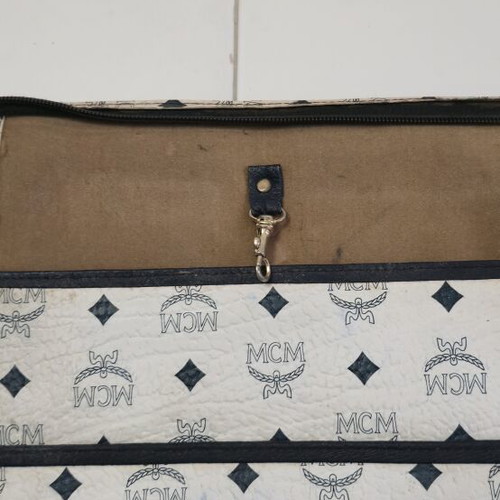MCM Munchen Rare Vintage White Visetos Monogram Portfolio
