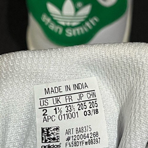 Adidas Stan Smith Kids new, size 33.5, white/green