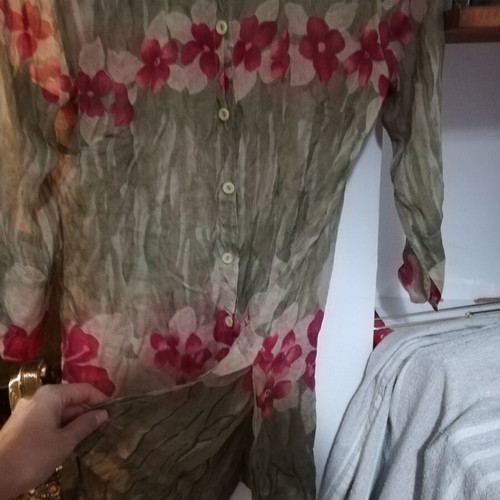 Verse long green floral shirt