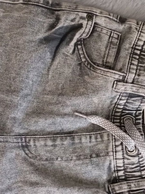 Elastic jeans new, gray, size 134 cm for 9 years old