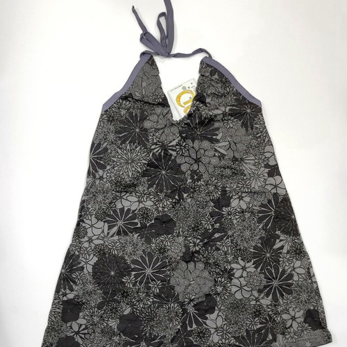 Halter floral print top 100% cotton size M new