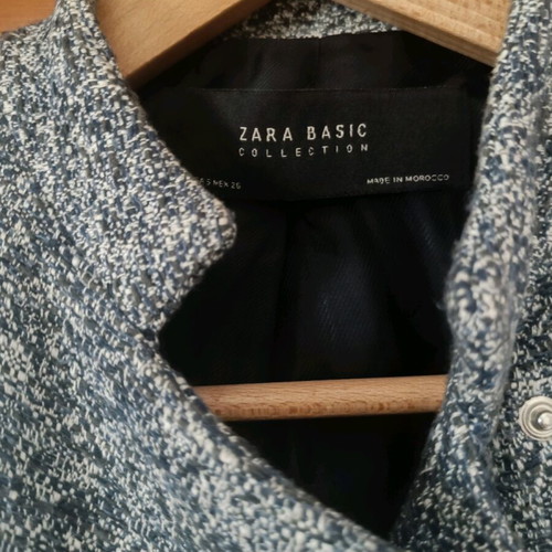 Zara coat like new, lined, white and blue, size S