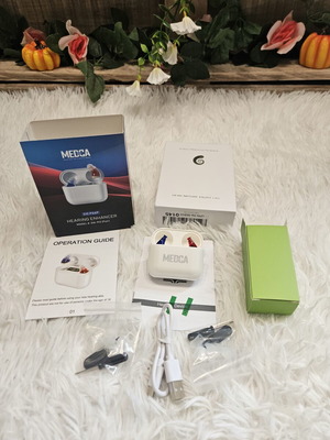 Medca Hearing Aids new with charging case and accessories