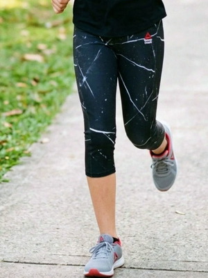 Reebok κολάν διπλής όψης μεταχειρισμένο, μέγεθος 152 εκ, μαύρο και γκρι