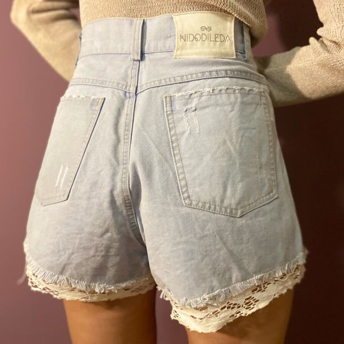Nidodileda Jean shorts used, size M, white and blue