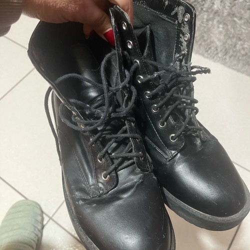 H&M Black Leather Ankle Boots Size 40 Used