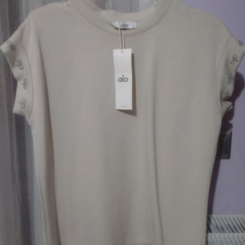 Alo women's blouse new, gray and beige, size S