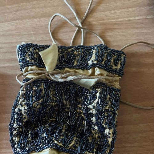 Vintage Indian Beaded Pouch Bag Satin Shoulder Bag New
