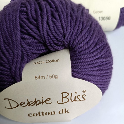 Debbie Bliss Cotton DK purple yarn 8x50g balls new